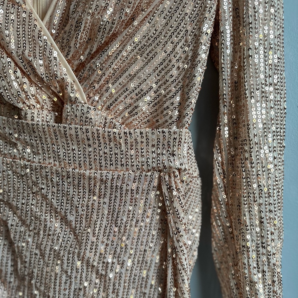Eilly Bazar Draped Side Ruched Sequin Bodycon Dress - Picture 6 of 6